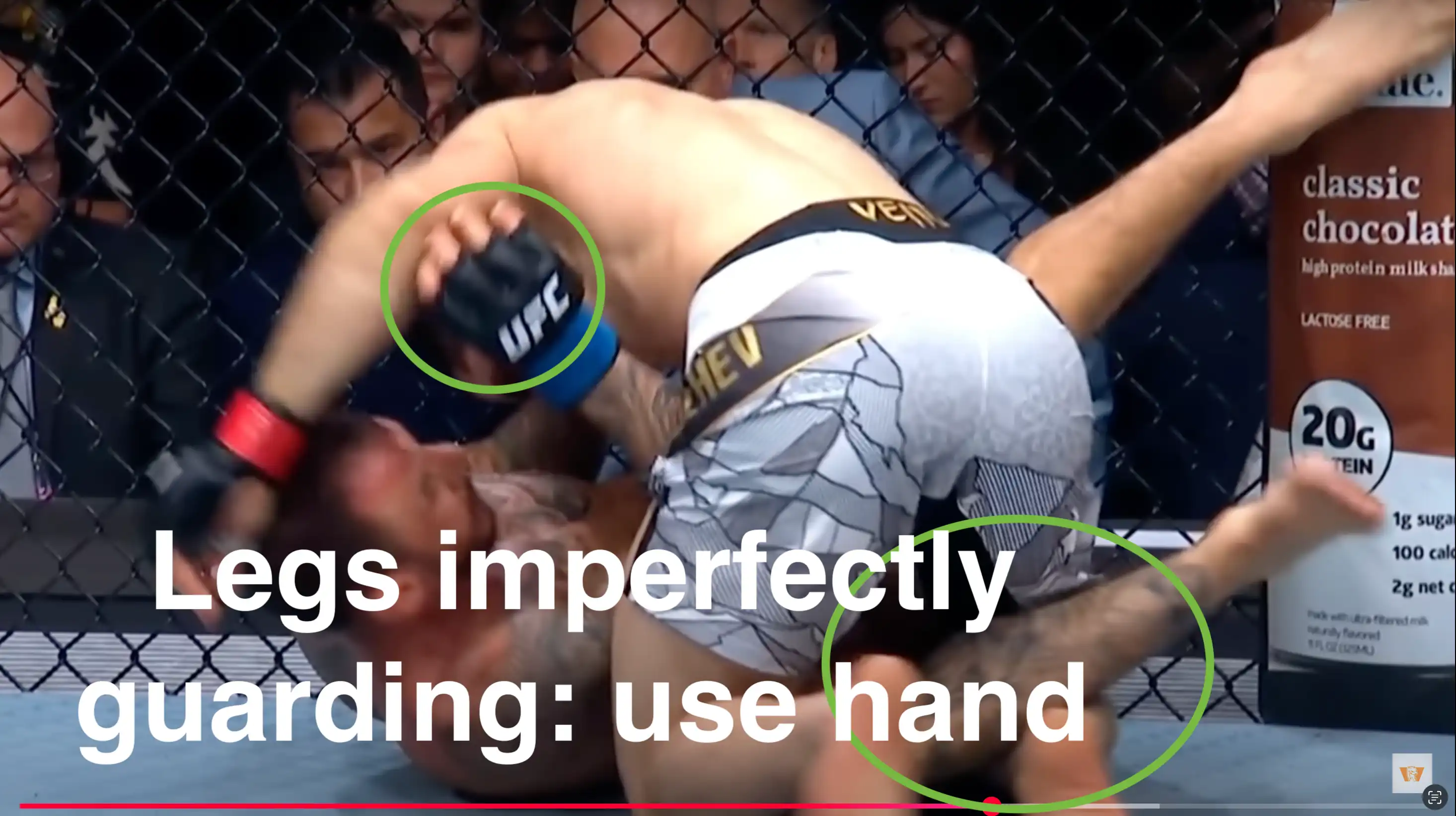 Makhachev in half guard